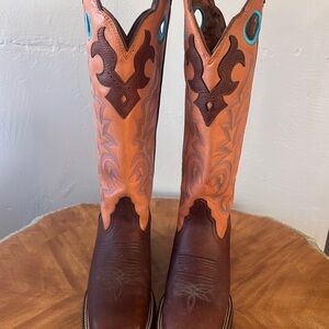 Tony Lama Brown and Blue Leather Boots